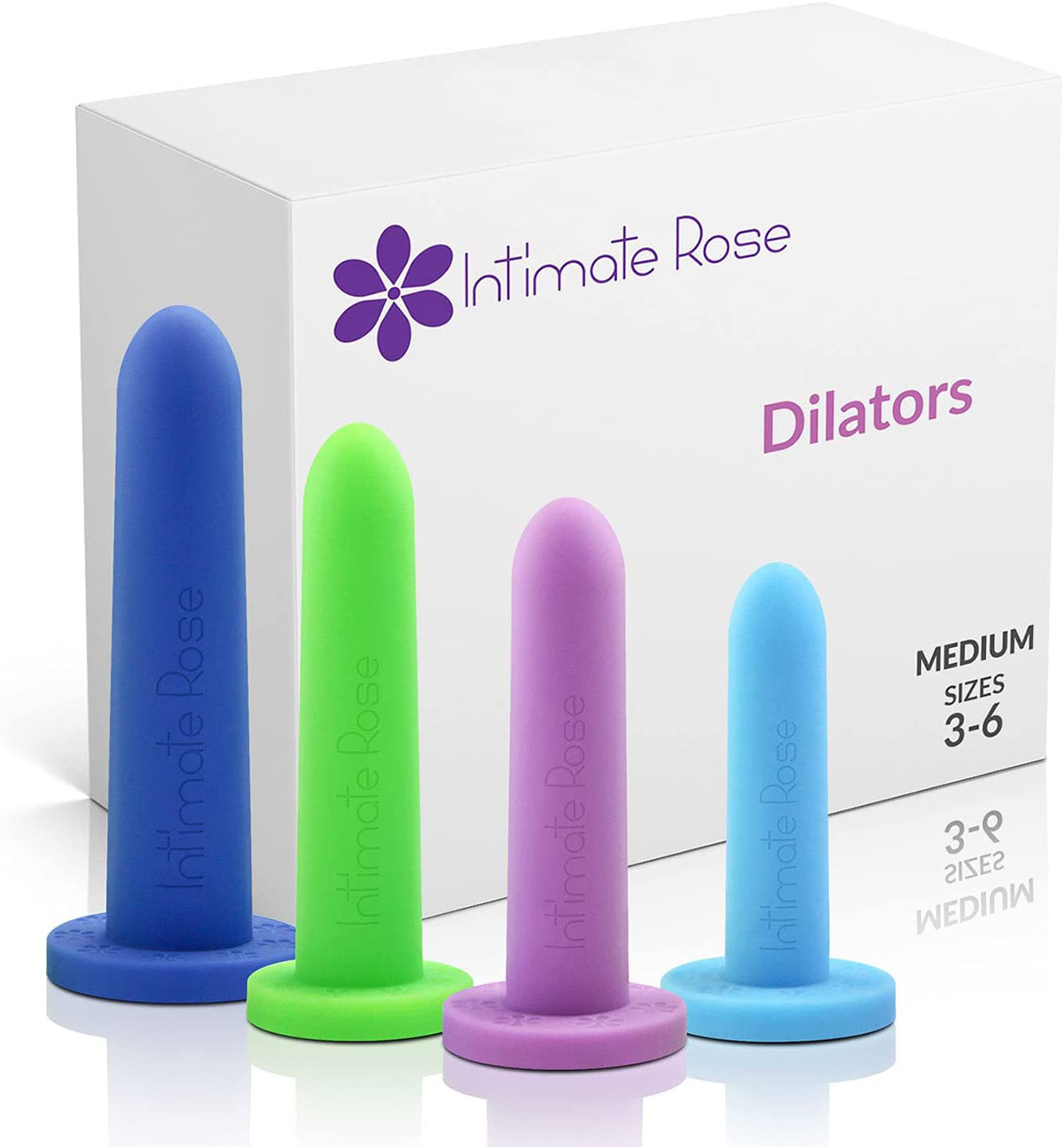 Intimate Rose Silicone Dilators for Women and Men Medium (Sizes 3-6) Pack of 4