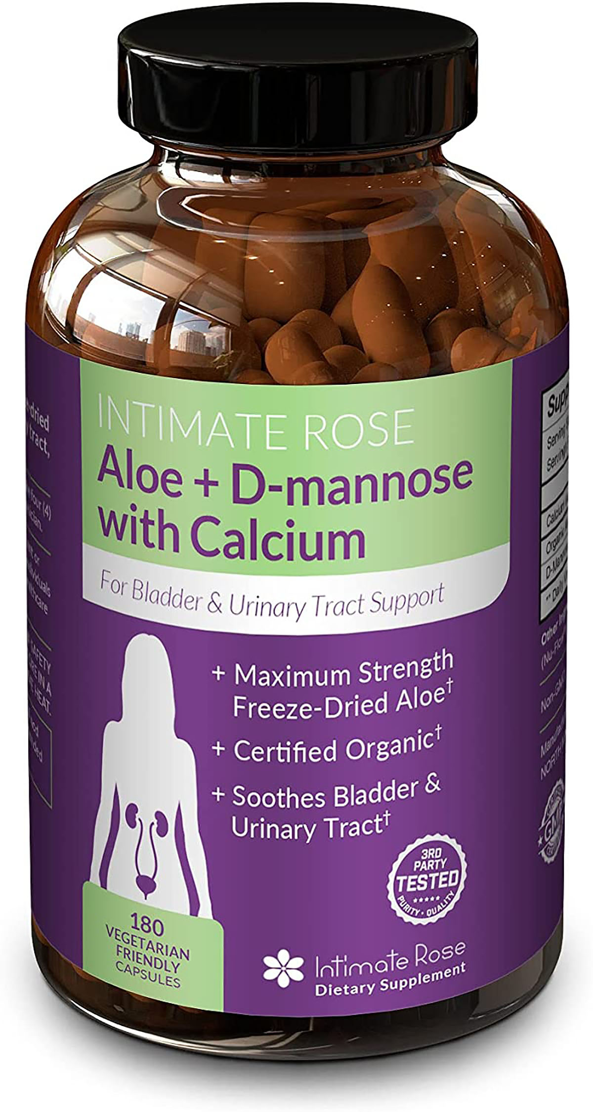 Intimate Rose Aloe Vera Supplement with Added D-Mannose and Calcium 180 Capsules