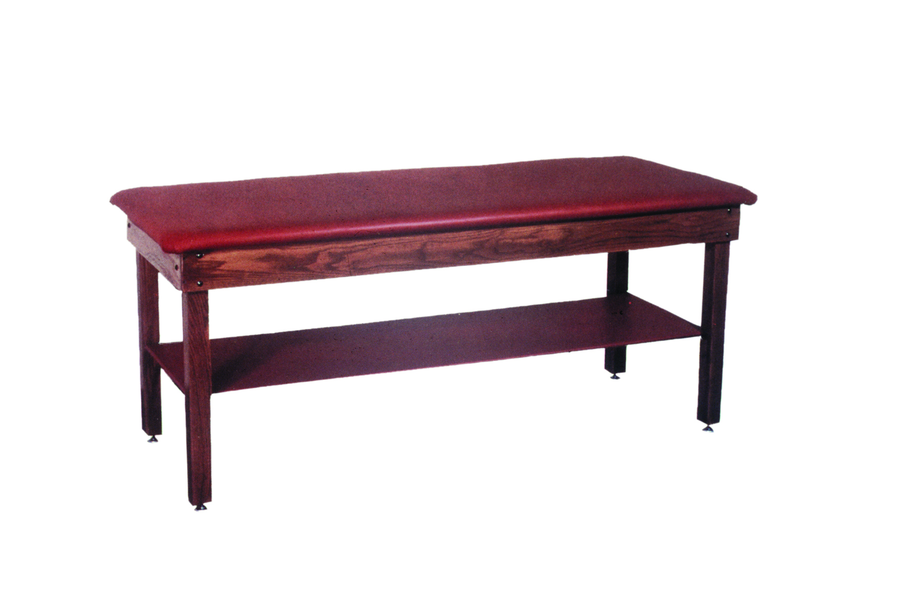 wooden treatment table - H-brace shelf upholstered 78 L x 24 W x 30 H