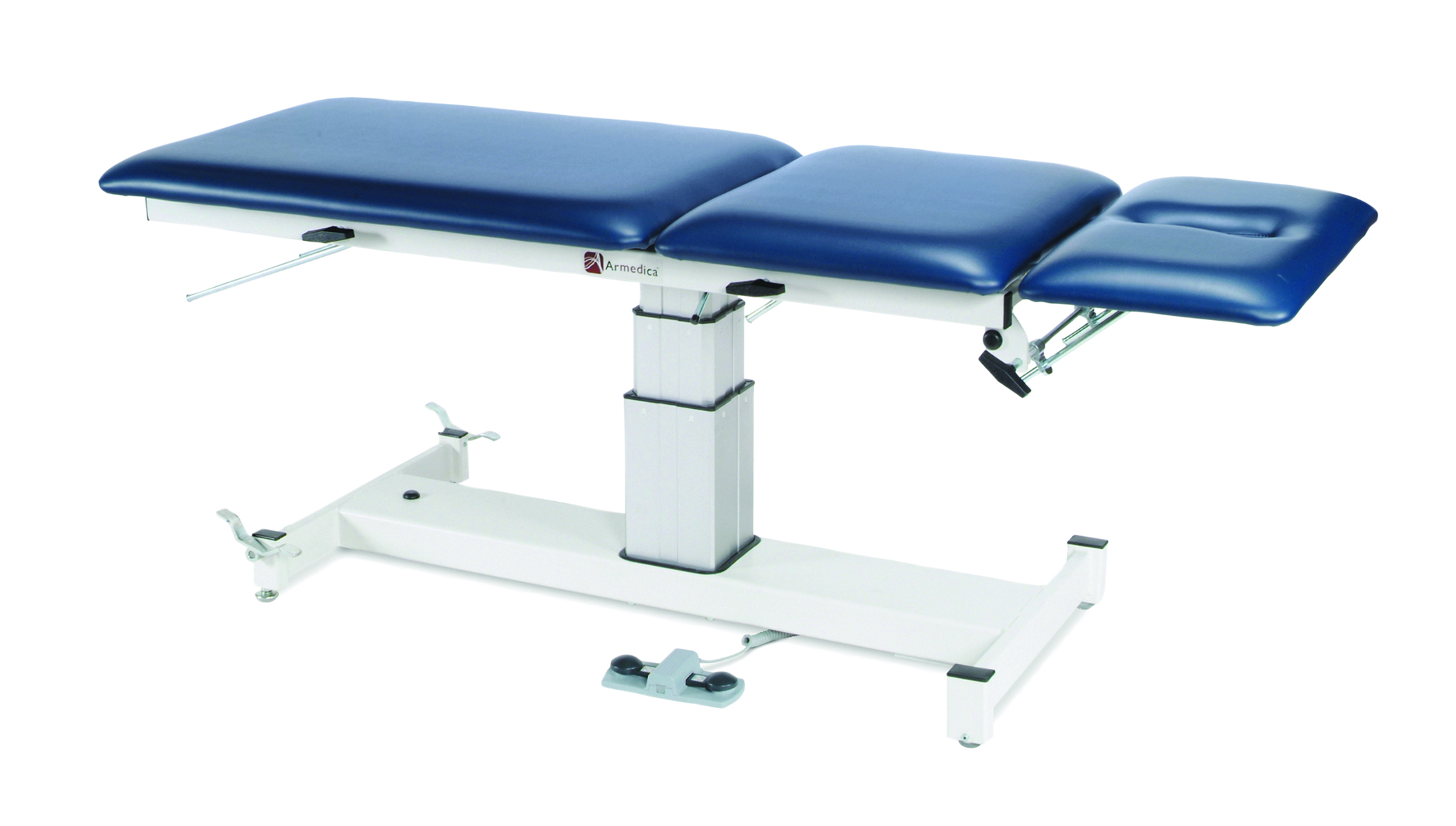 treatment table - electric pedestal hi-low 76 L x 27 W x 24 - 36 H 3-section