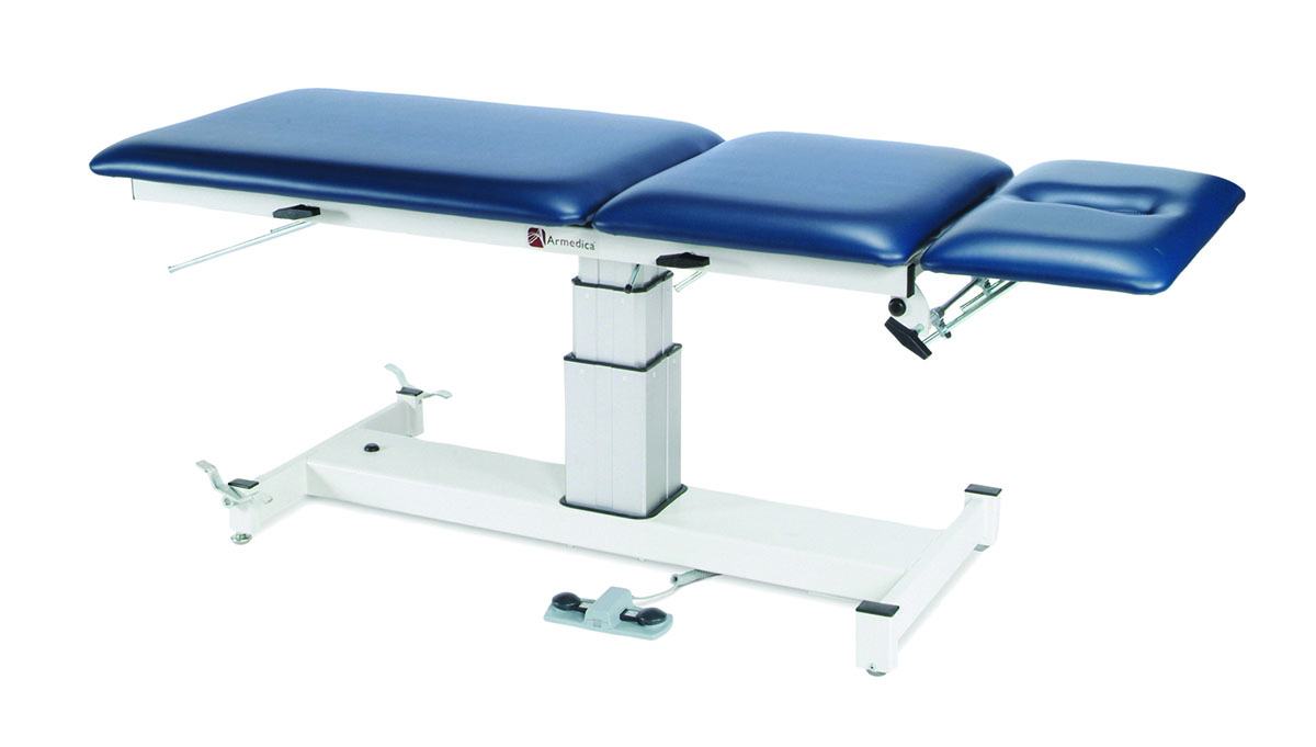 Armedica Treatment Table - Motorized Pedestal Hi-Lo 3 Section Fixed Cntr. Section