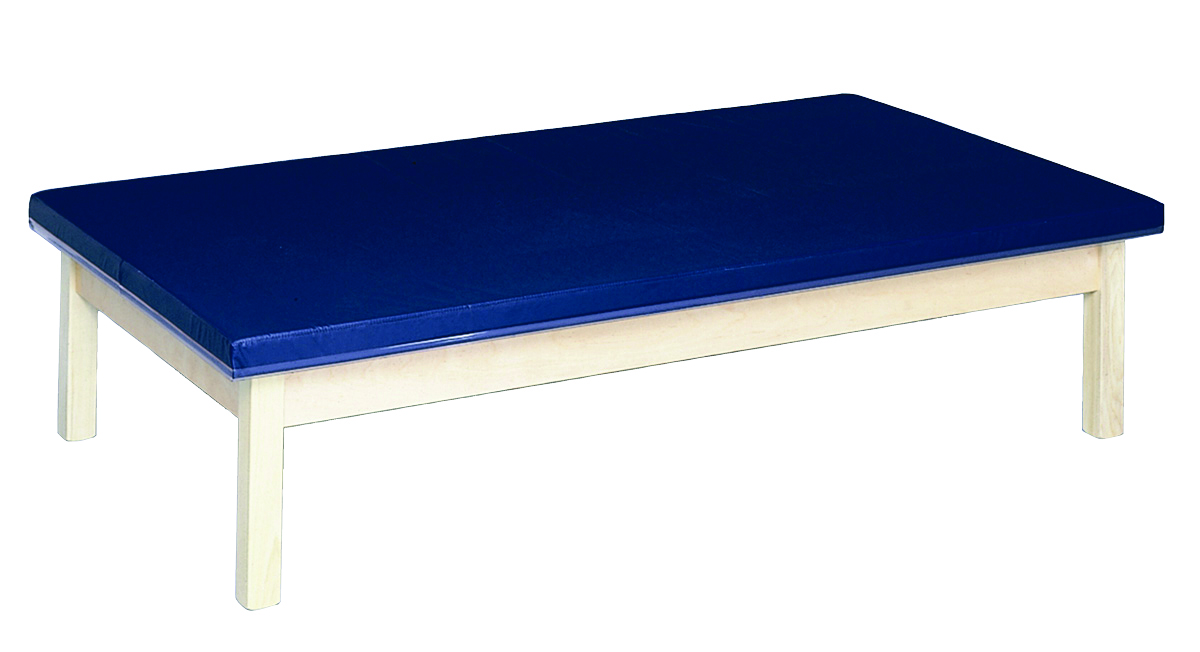 wooden platform table - fixed height upholstered 6' x 3' x 21