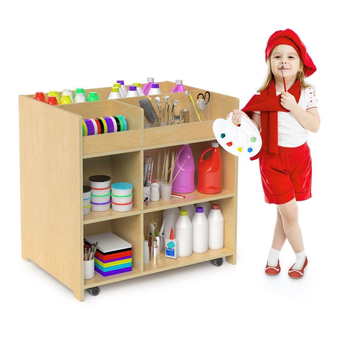 Deluxe Mobile Art Supply Cart