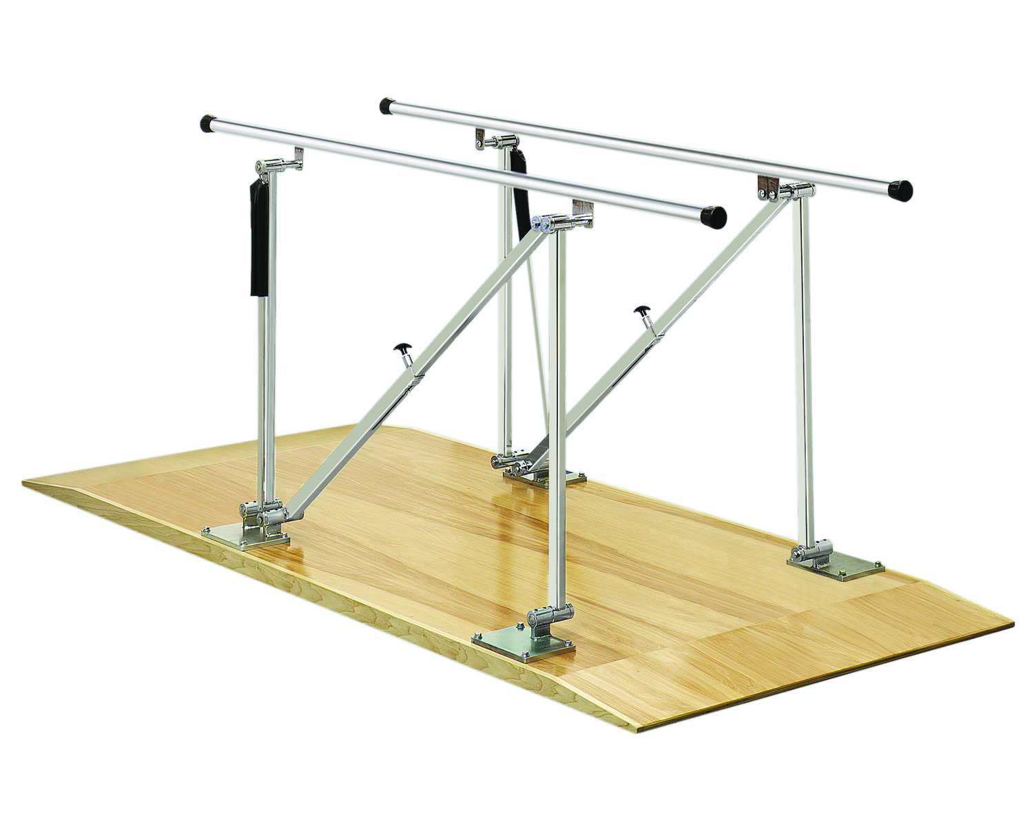 Parallel Bars wood platform mounted height adjustable 10' L x 22.5 W x 31 - 41 H