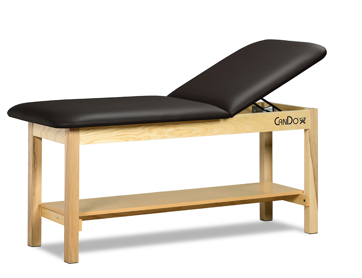 CanDo Treatment Table w/ Adjustable Back & Shelf 400 LB Capacity 78L x 30W x 31H