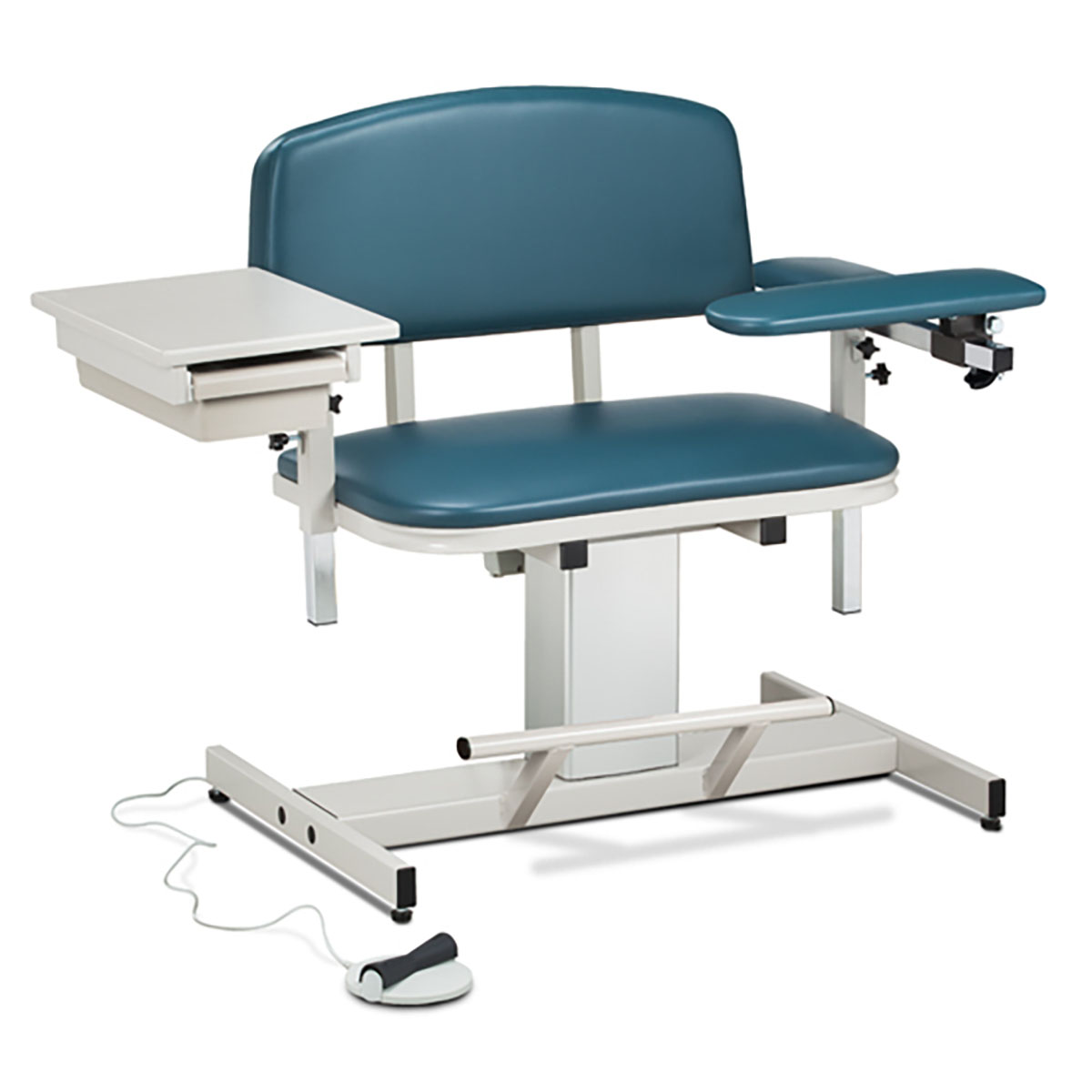 Clinton Power Series Phlebotomy Chair Extra-Wide Padded Flip Arm Drawer