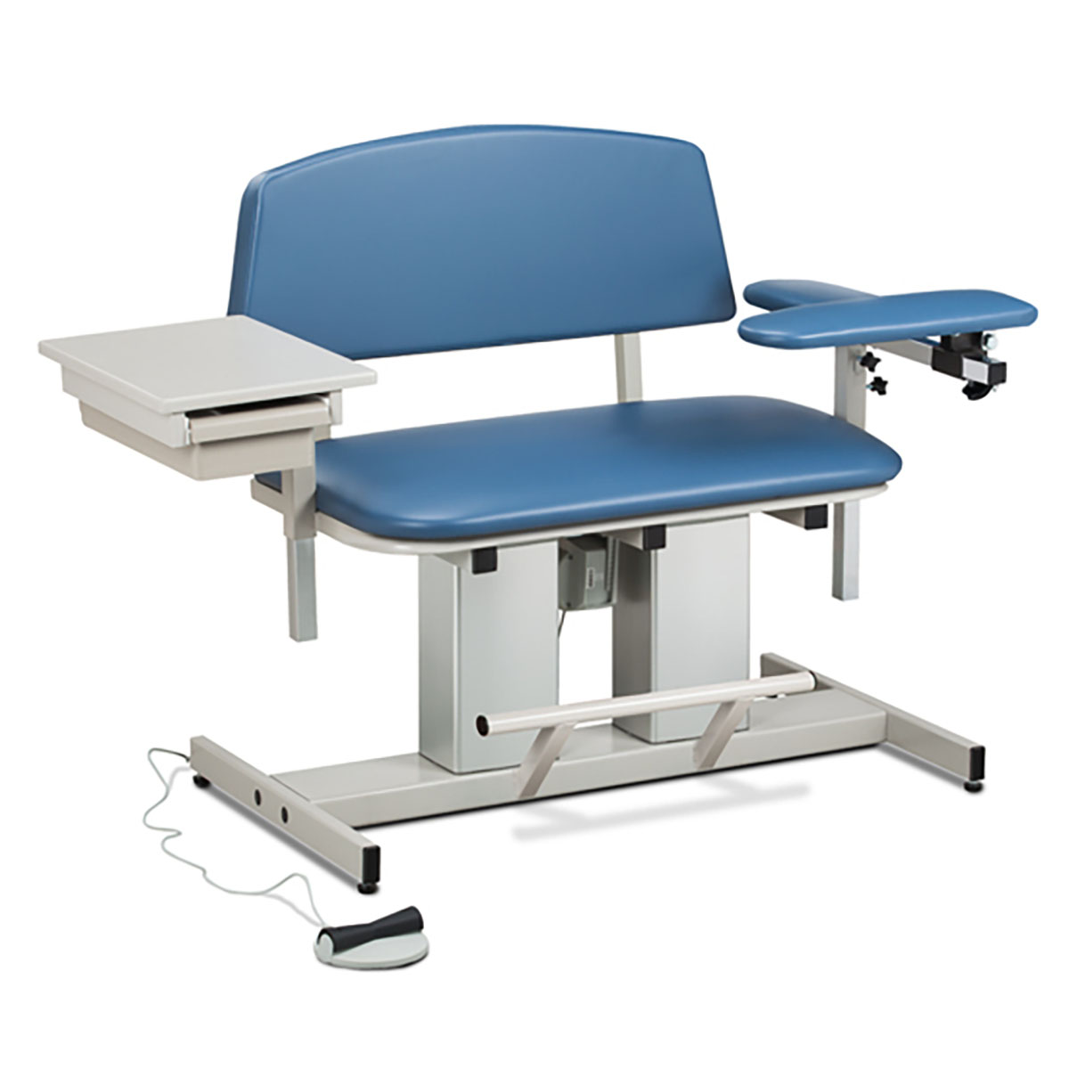 Clinton Power Series Phlebotomy Bariatric Chair Padded Flip Arm Drawer