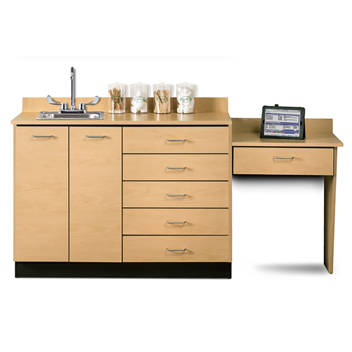 Clinton Base Cabinet Set 2 Doors 5 Drawers Desk 72L