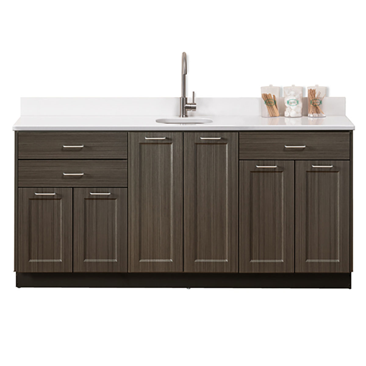 Clinton Fashion Finish Base Cabinet 6 Doors 3 Drawers 72