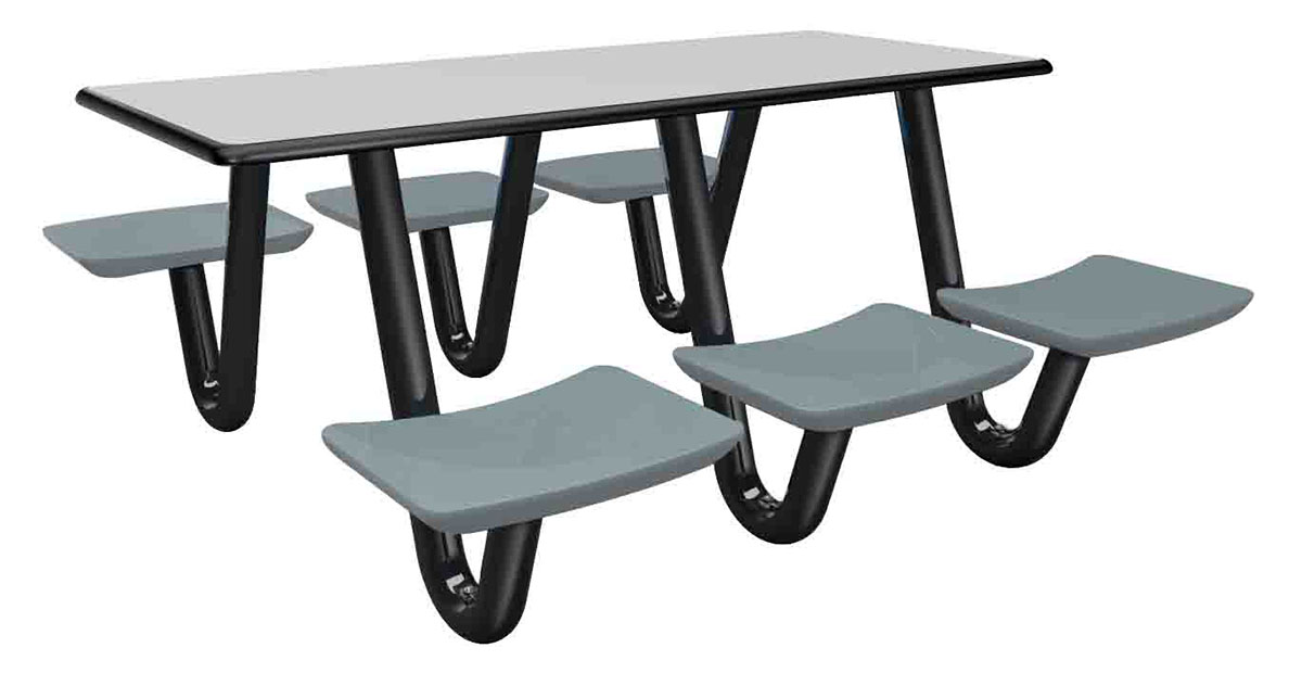 Anchor Table 6 Blue/Grey Seats Rectangle 30 x 72