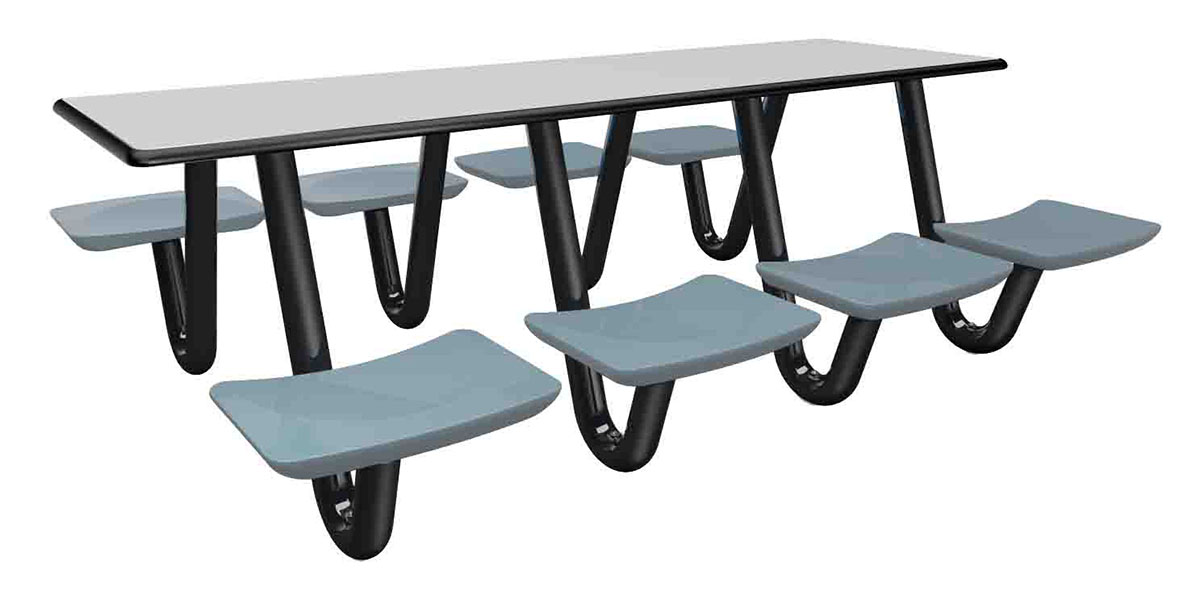 Anchor Table 8 Blue/Grey Seats Rectangle 30 x 96