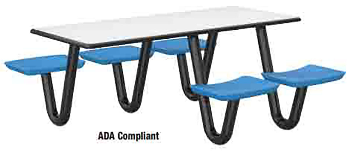 ADA Anchor Table 5 Blue/Grey Seats Rectangle 30 x 72