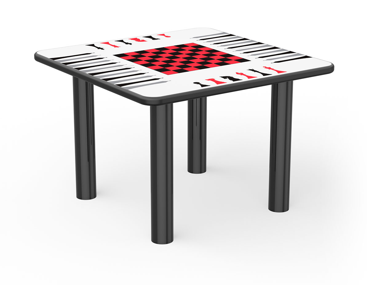 Table Square Dura-Edge Game Top Steel-Legs 36 x 36