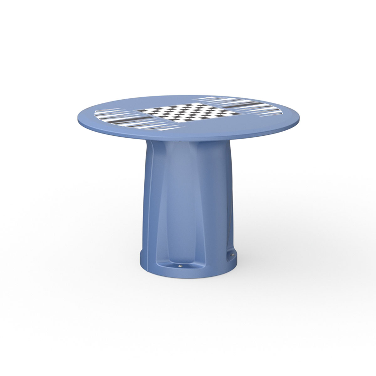 Endurance Round Base Table 42 Round Top Game Top Blue Grey