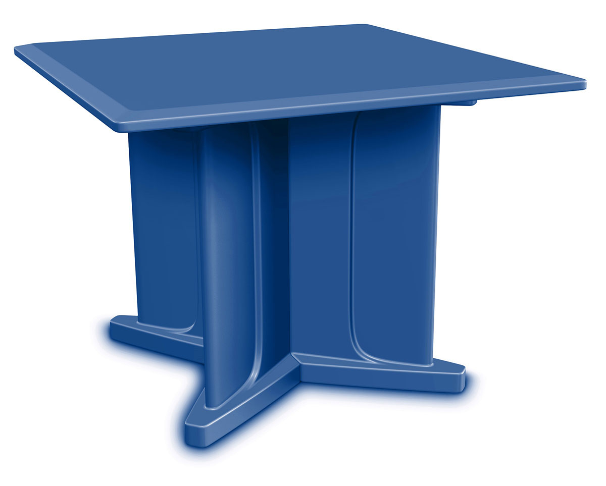 Endurance Table 42 Square X-Base Flame Retardant Blue Grey
