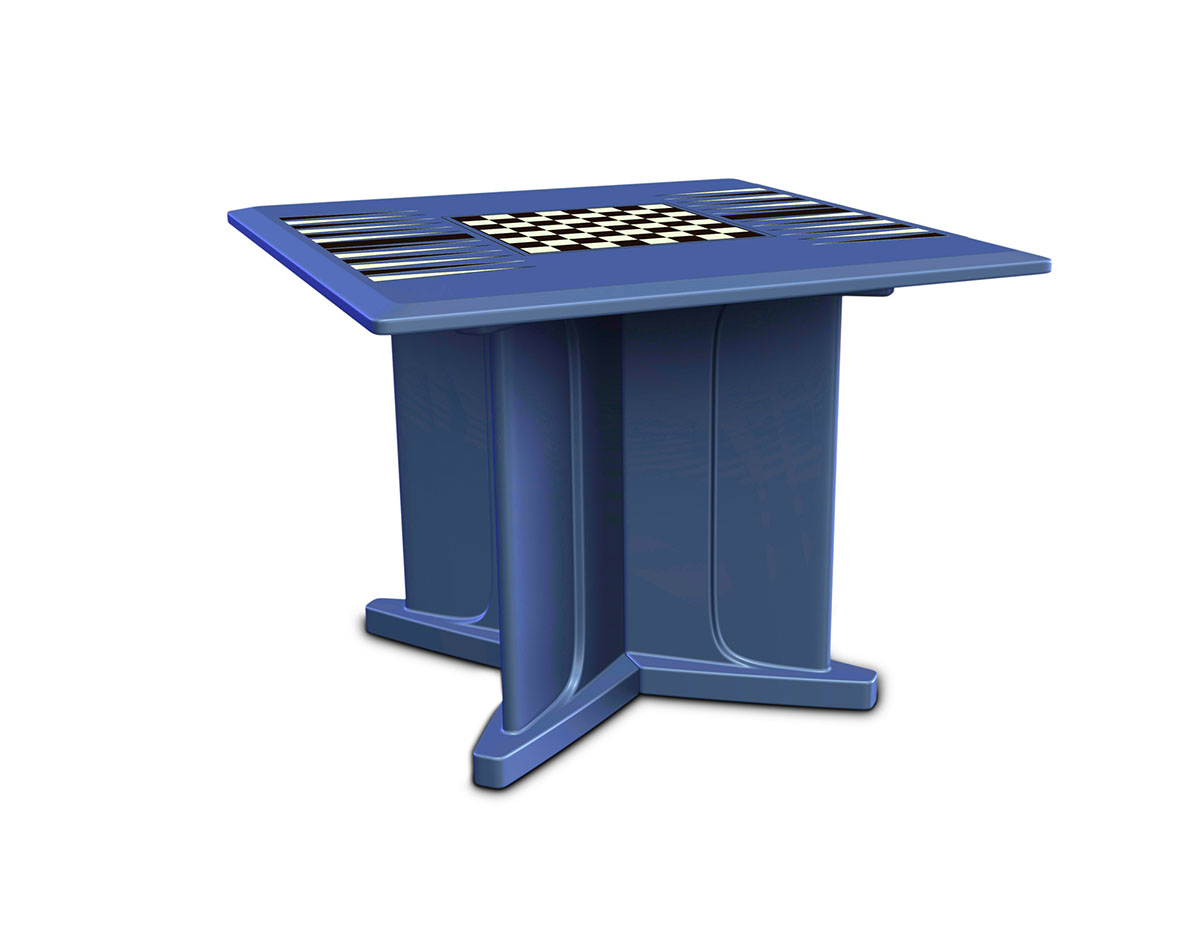 Endurance Table 48 Round X-Base Flame Retardant Game Top Blue Grey