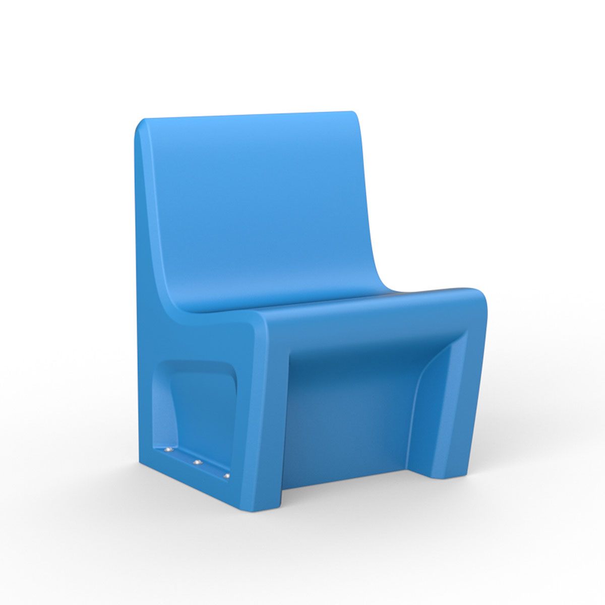 Sentinel Armless Chair-Floor Mount Gangable Blue Grey