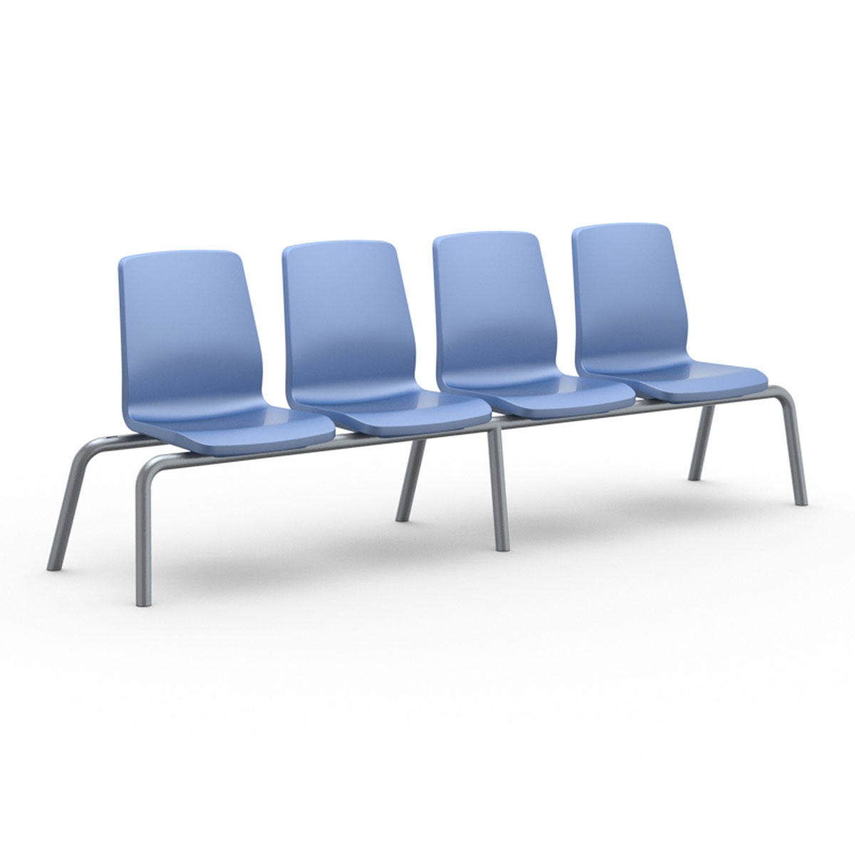 Structured Seating 1 Seat No Arms Glides Blue Grey