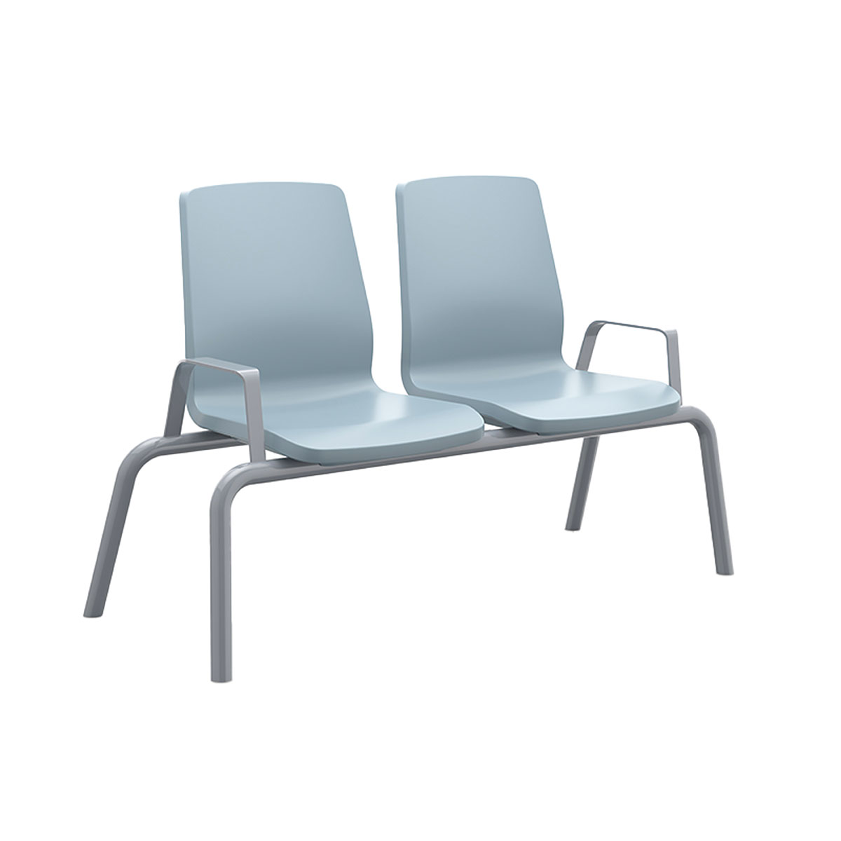 Structured Seating 2 Seats With Arms Floor Glides Blue Grey