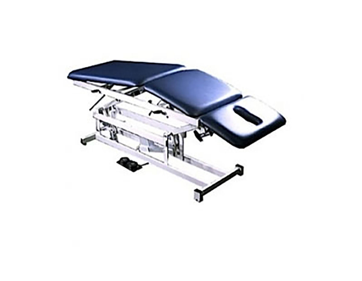 Tri W-G Treatment Table Motorized Hi-Lo 3 section elevated center 27 x 76 w/ casters