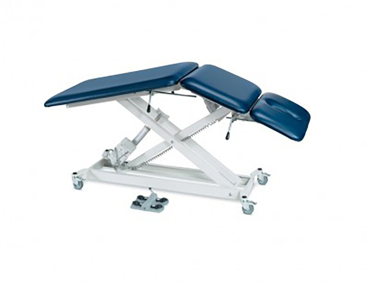 Tri W-G Treatment Table Motorized Hi-Lo SX 3 section elevated center 27 x 76 w/ casters