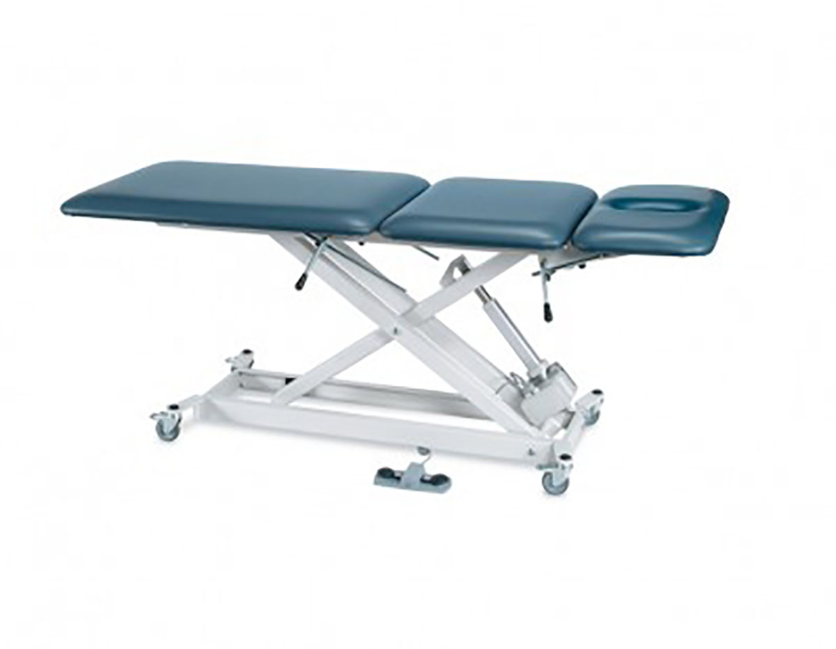 Tri W-G Treatment Table Motorized Hi-Lo SX 3 section fixed center 27 x 76 w/ casters