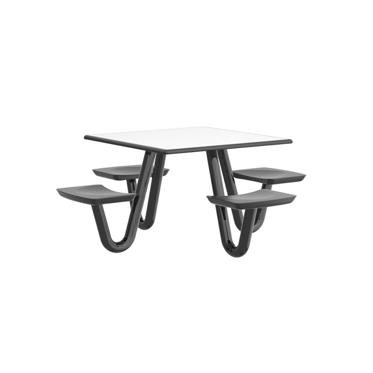 Anchor Table 4 Black Seats Square 42 x 42