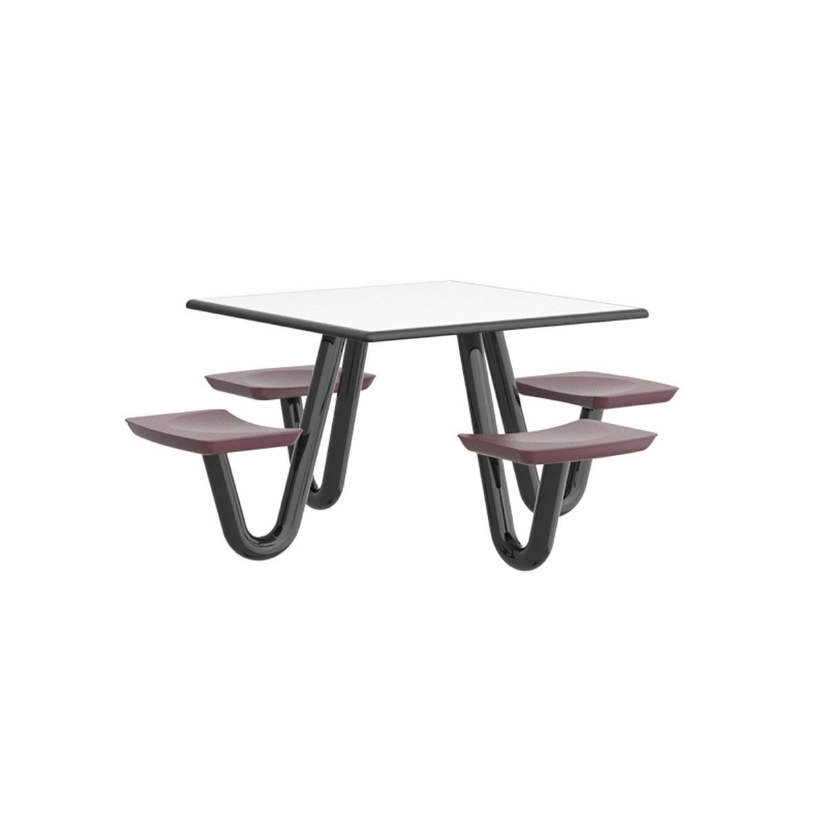 Anchor Table 4 Burgundy Seats Square 42 x 42