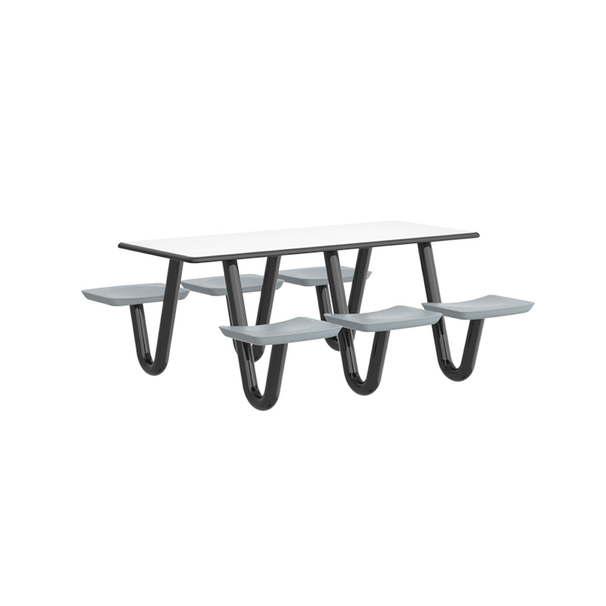 Anchor Table 6 Gray Seats Rectangle 30 x 72