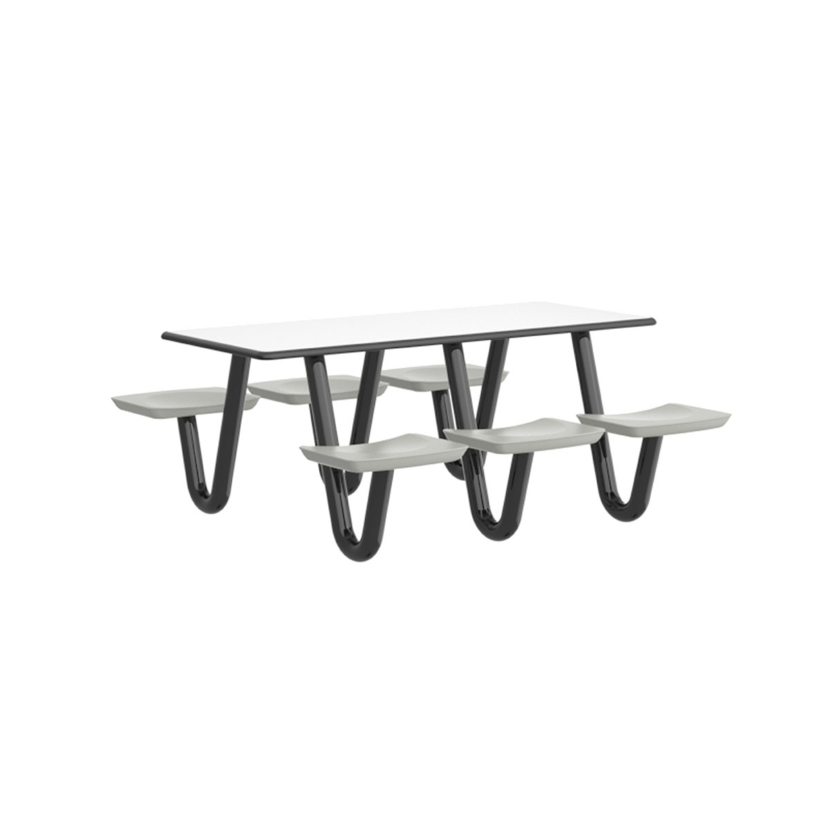 Anchor Table 6 Stone Gray Seats Rectangle 30 x 72