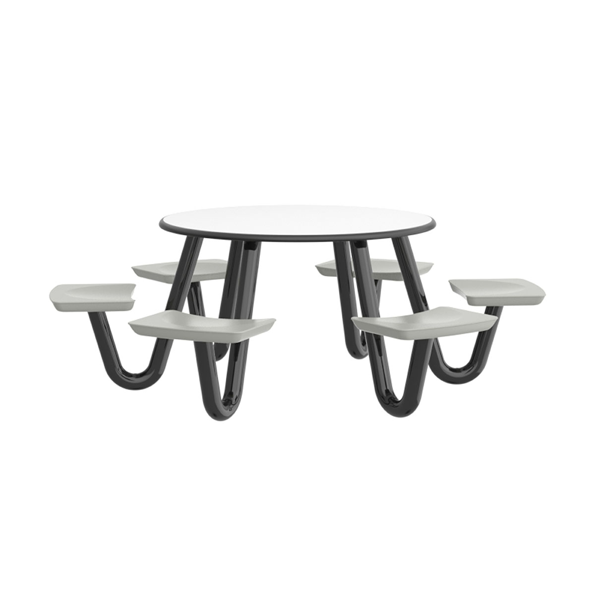 Anchor Table 6 Stone Gray Seats Round 48