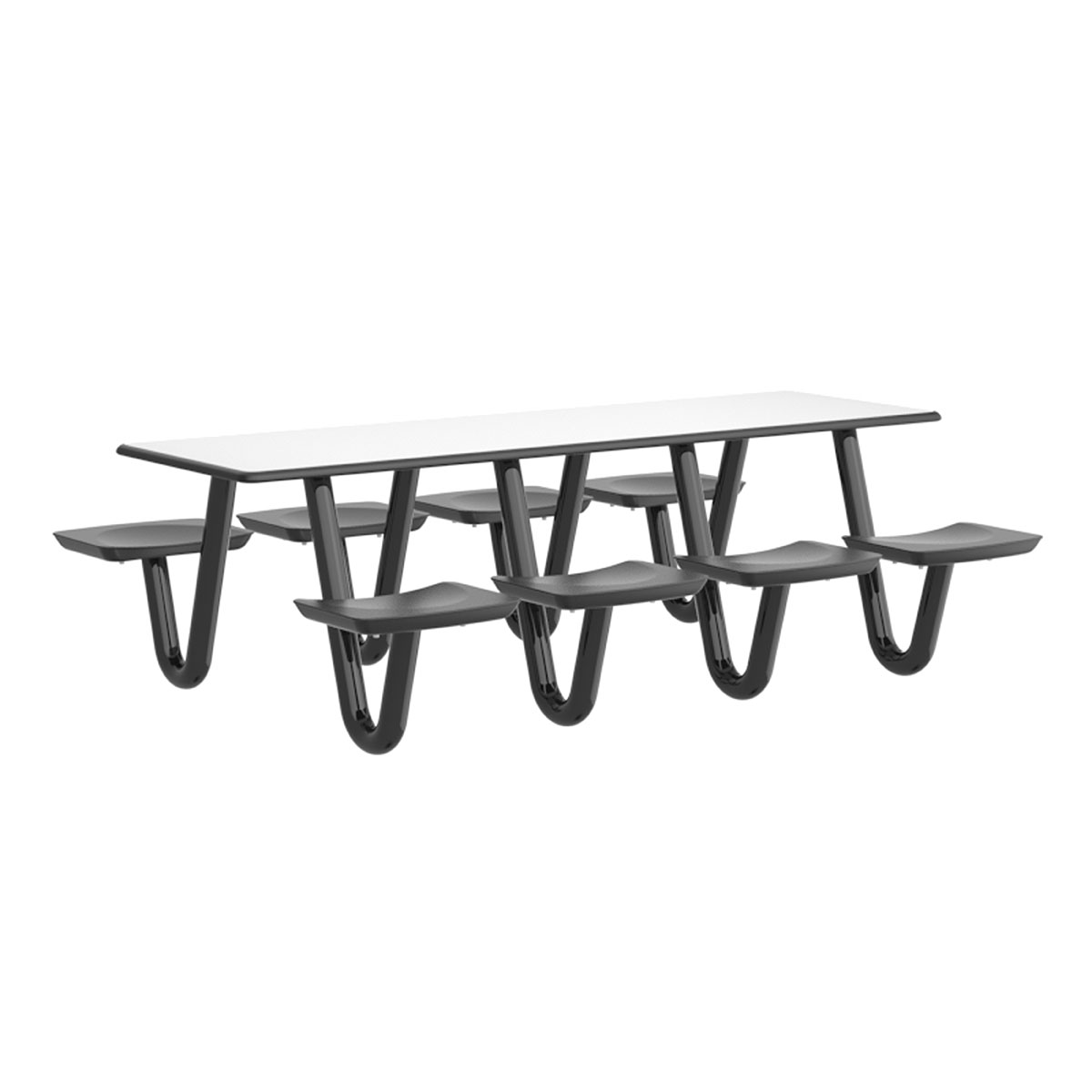 Anchor Table 8 Black Seats Rectangle 30 x 96