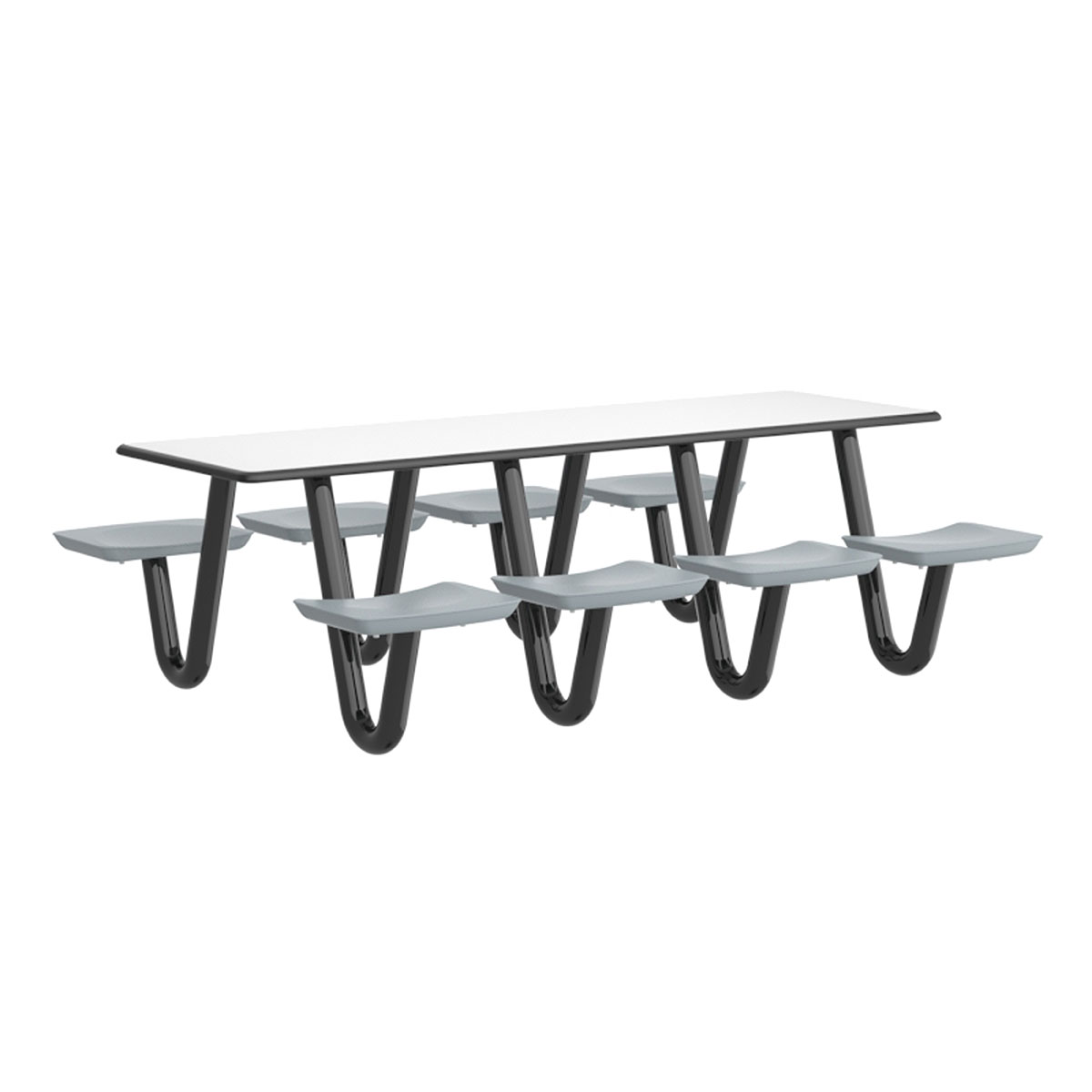 Anchor Table 8 Gray Seats Rectangle 30 x 96