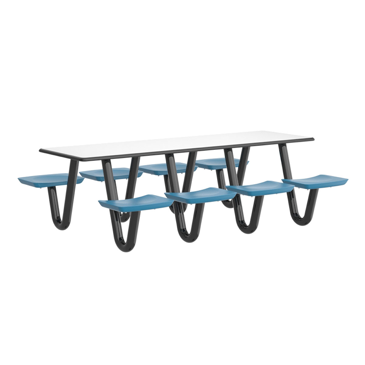Anchor Table 8 Slate Blue Seats Rectangle 30 x 96