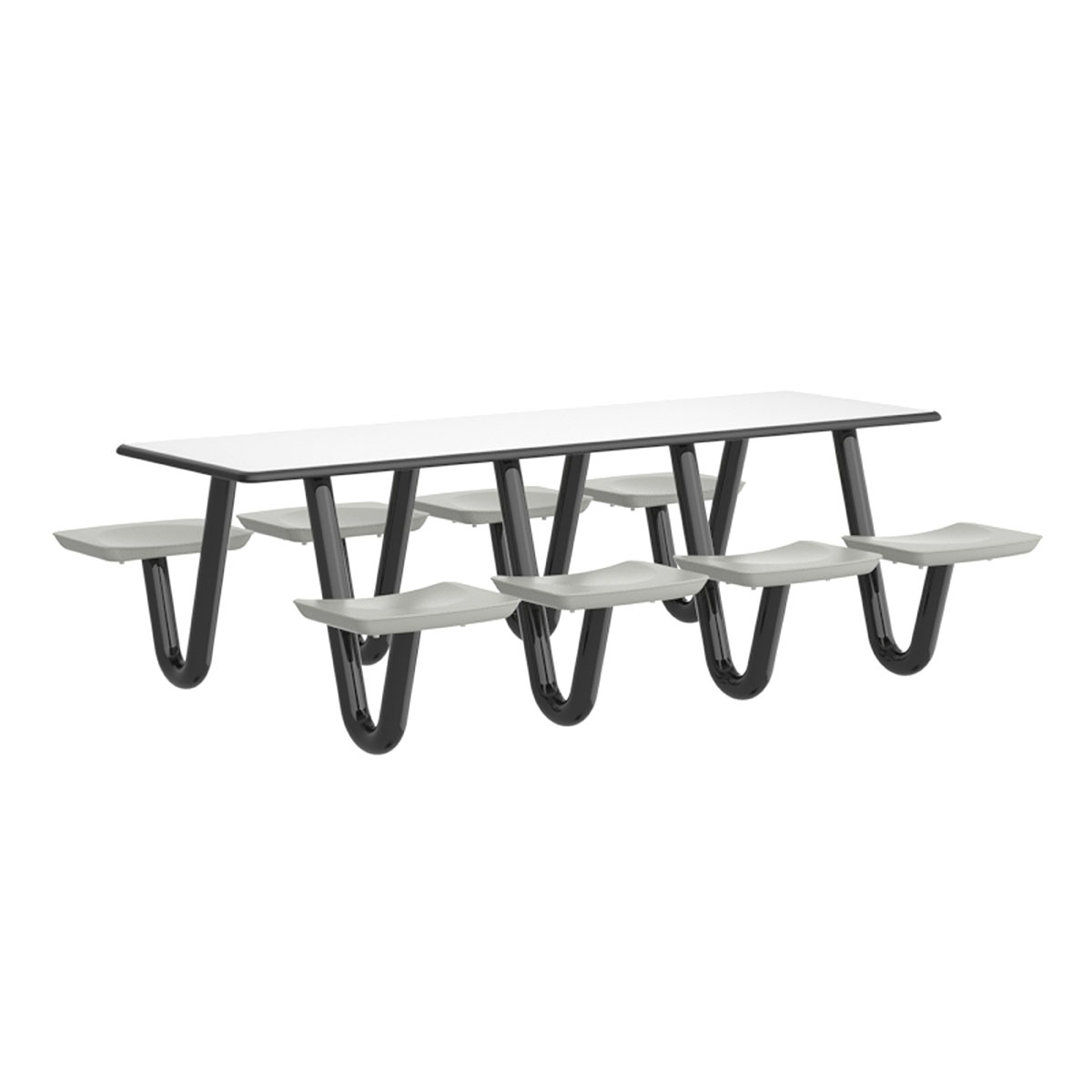 Anchor Table 8 Stone Gray Seats Rectangle 30 x 96
