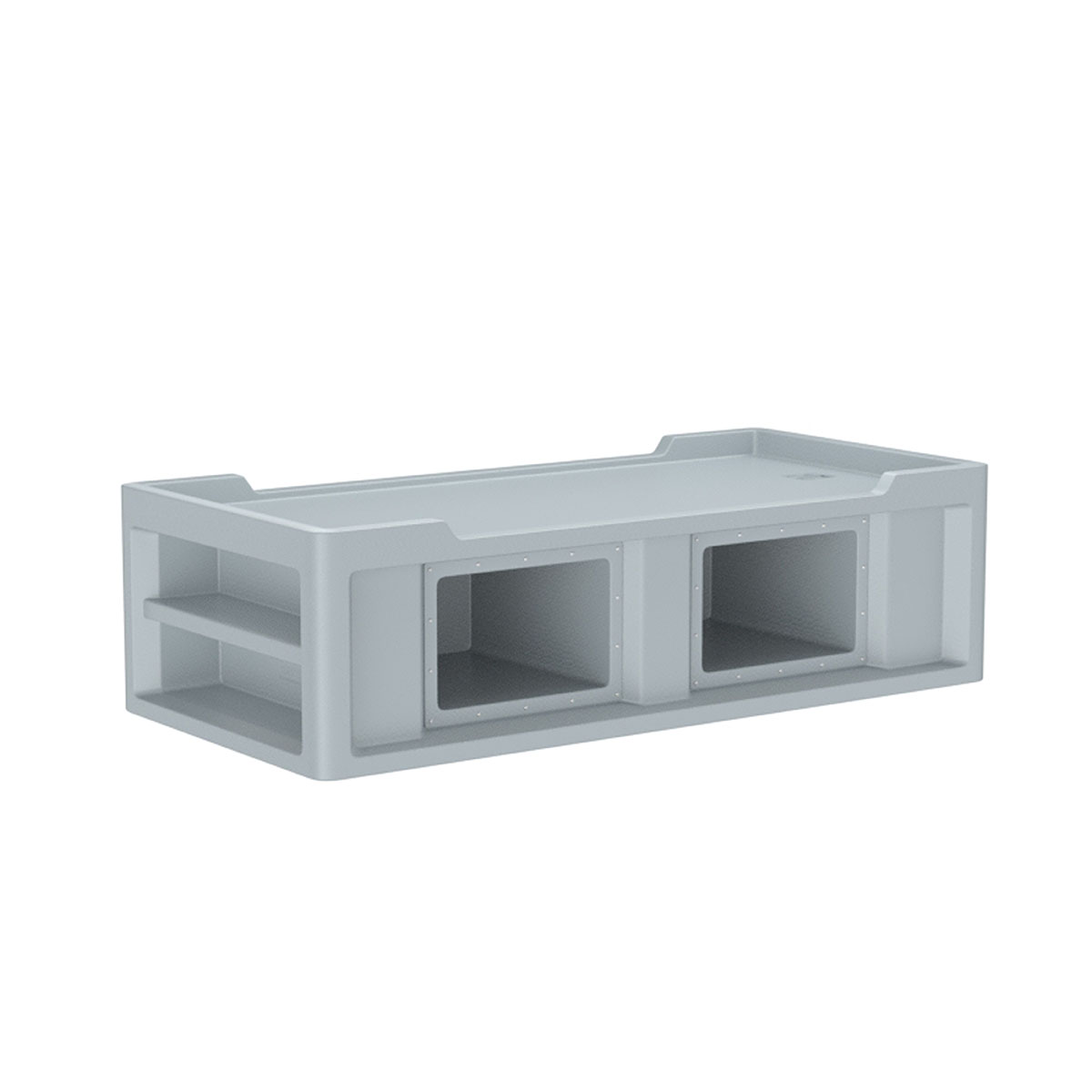 Endurance Bed 2.1 with side storage compartments Gray