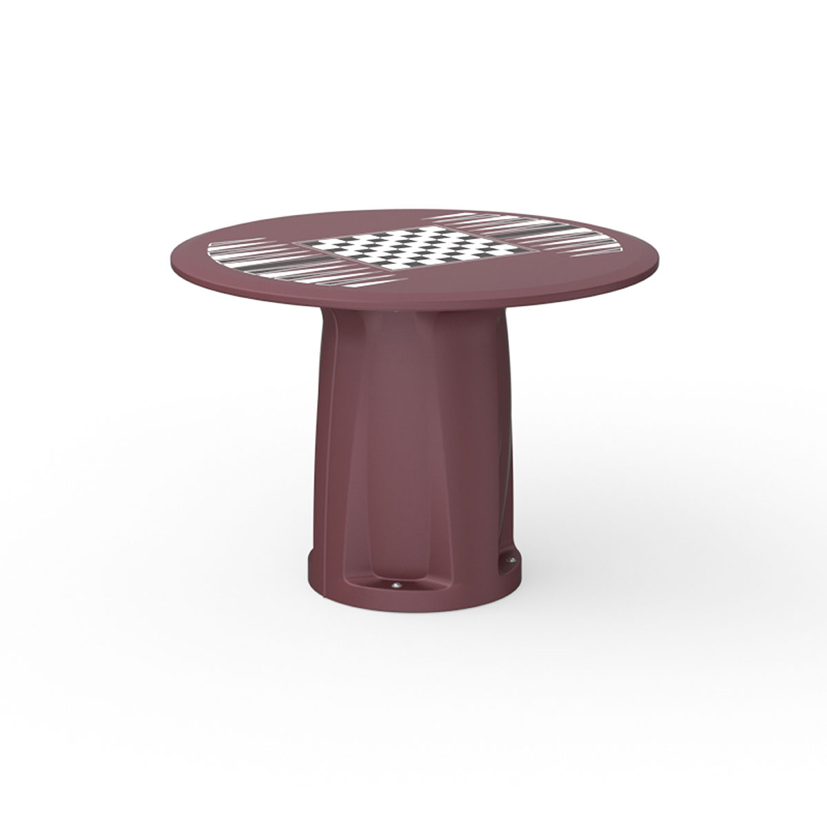 Endurance Round Base Table 42 Round Top Game Top Burgundy