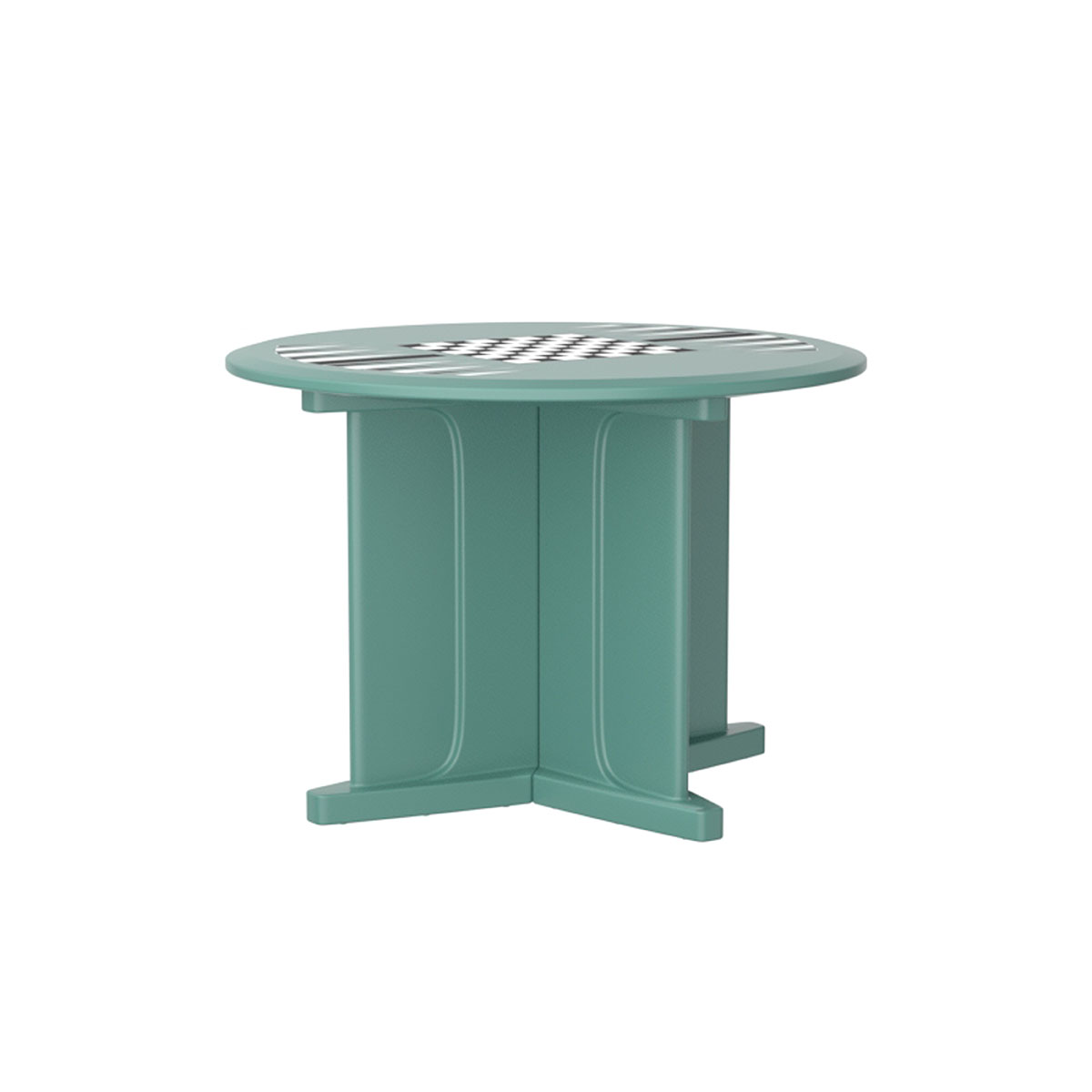 Endurance Table 42 Round X-Base Flame Retardant Game Top Aqua