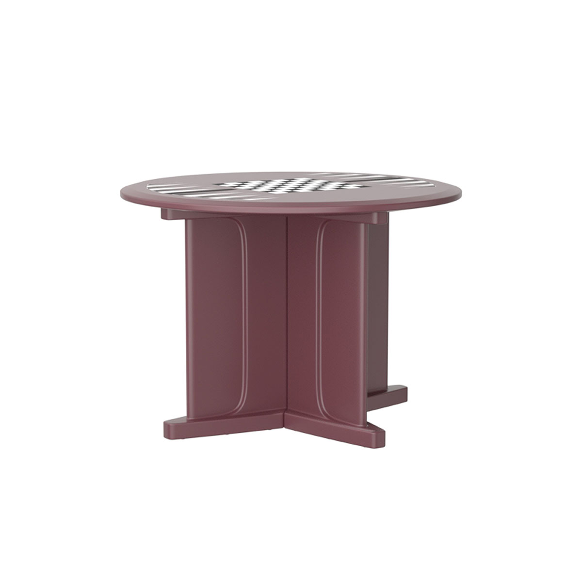 Endurance Table 42 Round X-Base Flame Retardant Game Top Burgundy