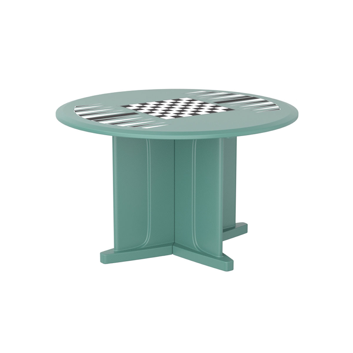 Endurance Table 48 Round X-Base Flame Retardant Game Top Aqua