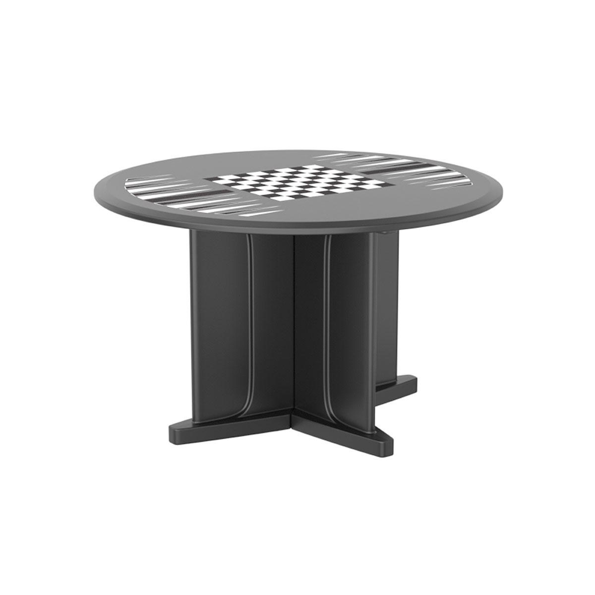 Endurance Table 48 Round X-Base Flame Retardant Game Top Black