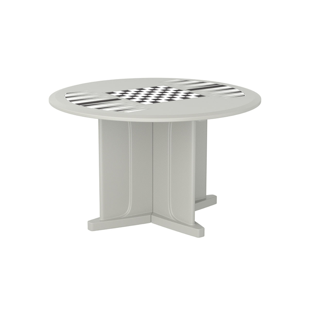 Endurance Table 48 Round X-Base Flame Retardant Game Top Stone Gray