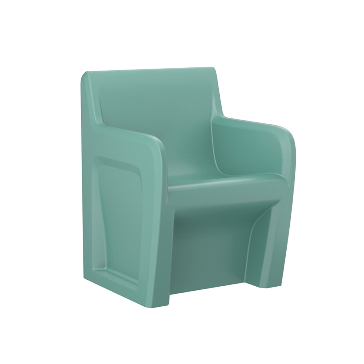 Sentinel Arm Chair-Floor Mount Gangable with Ballast Door Aqua