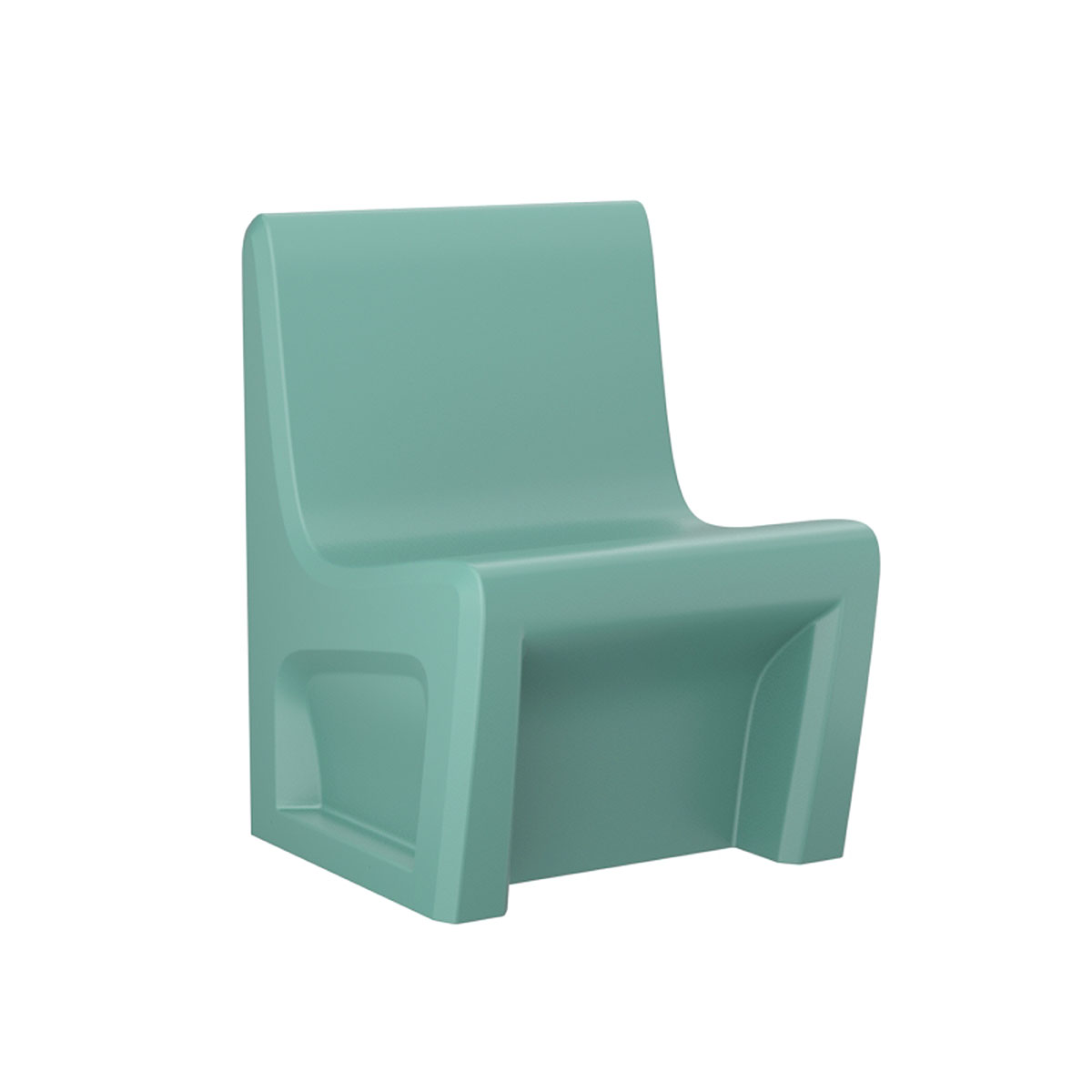 Sentinel Armless Chair-Floor Mount with Ballast Door Gangable Aqua