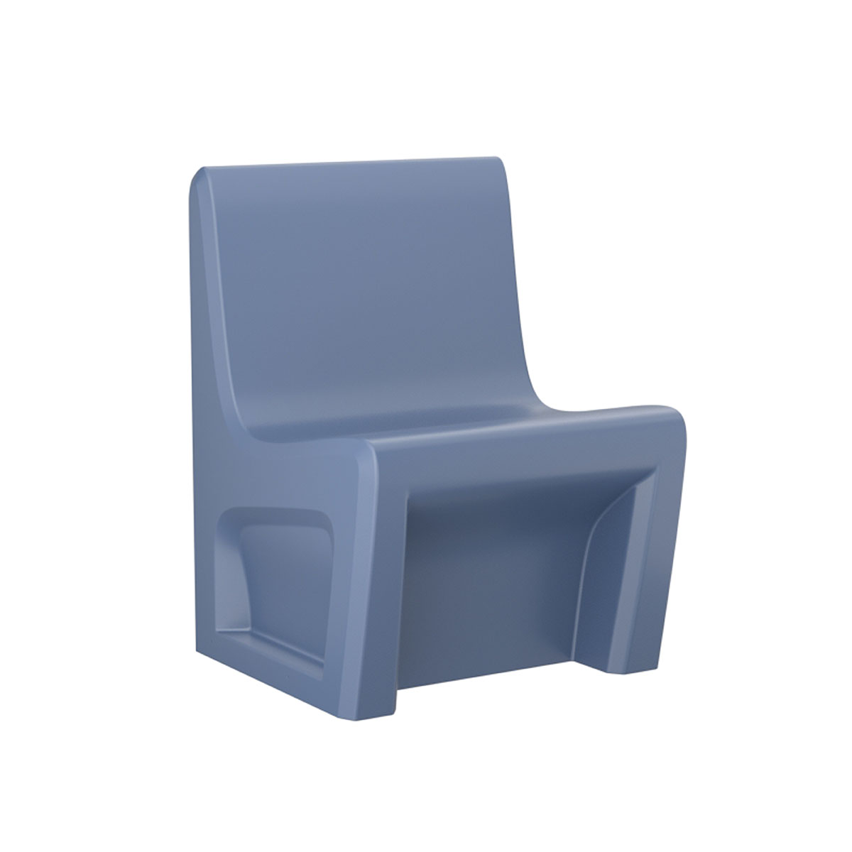 Sentinel Armless Chair-Floor Mount with Ballast Door Gangable Midnight Blue