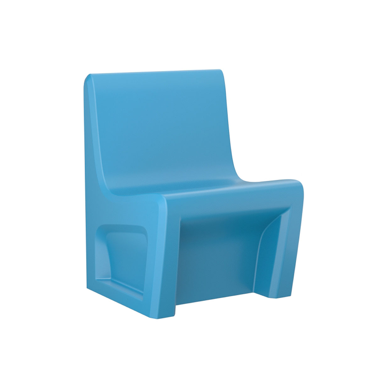 Sentinel Armless Chair-Floor Mount with Ballast Door Gangable Slate Blue