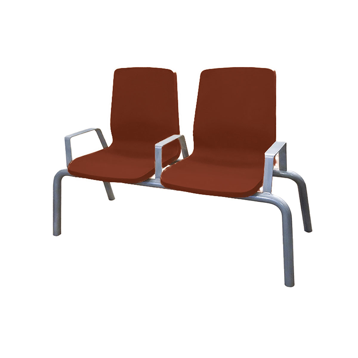 Structured Seating 2 Seats Arms/Dividers Floor Glides Burgundy