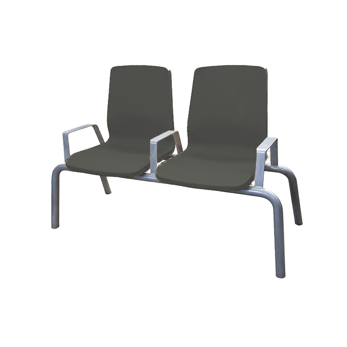Structured Seating 2 Seats Arms/DividersFloor Glides Black