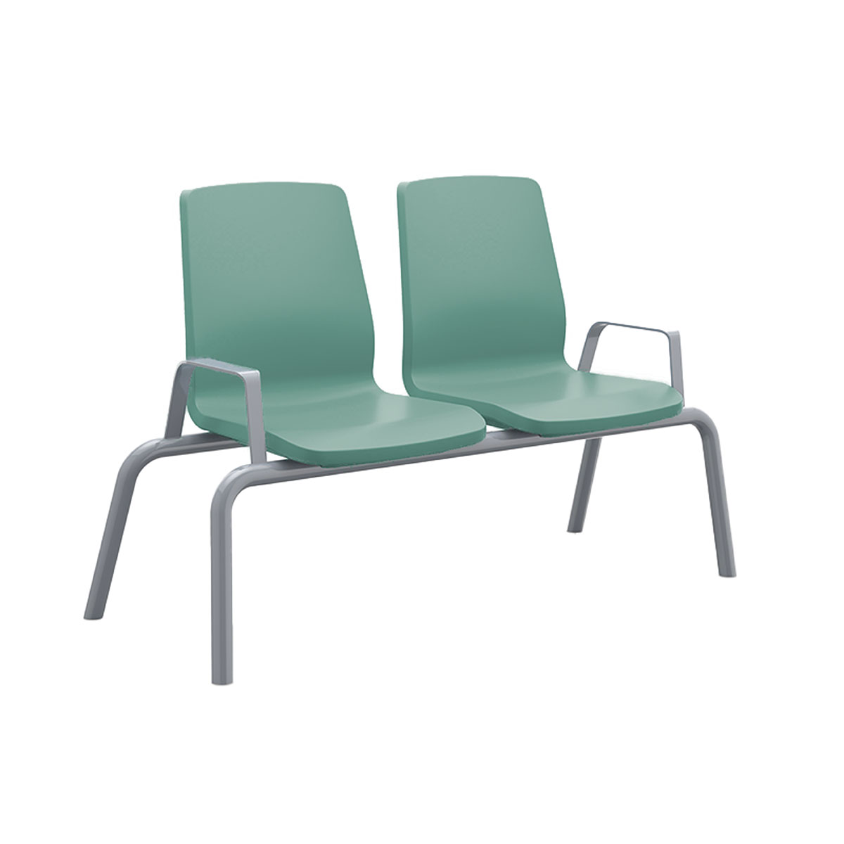 Structured Seating 2 Seats With Arms Bolt Down Aqua