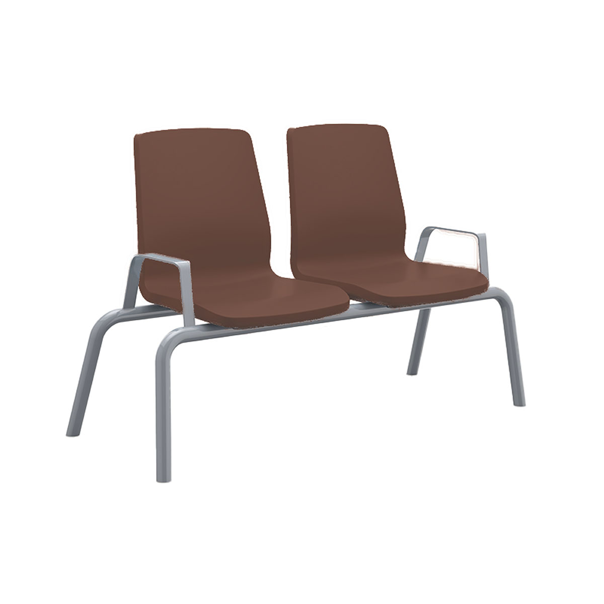 Structured Seating 2 Seats With Arms Bolt Down Brown